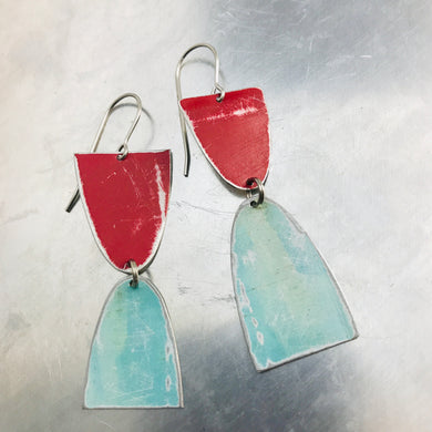 Mod Matte Raspberry & Aqua Arches Zero Waste Tin Earrings