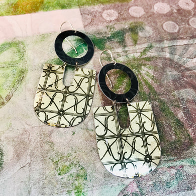 Wrought Iron Shimmery Gold Chunky Horseshoes Zero Waste Tin Earrings