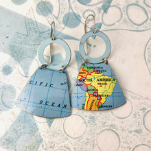 Load image into Gallery viewer, Pacific and South America Small Fans Zero Waste Tin Earrings
