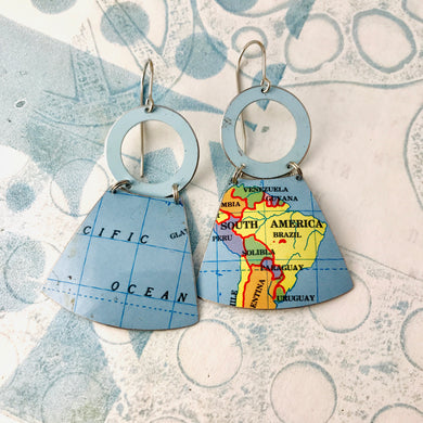 Pacific and South America Small Fans Zero Waste Tin Earrings