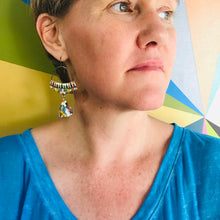 Load image into Gallery viewer, Vintage Mosaic Embossed Pattern Zero Waste Tin Earrings