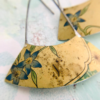 Weathered Bluets Wide Arc Zero Waste Earrings