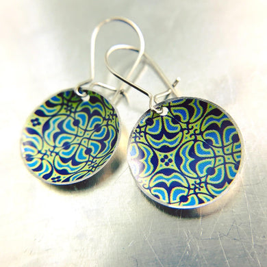 Intricate Pattern Upcycled Tiny Dot Earrings