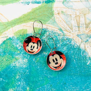 Mickey Mouse Upcycled Tiny Dot Earrings