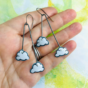 Little Clouds Upcycled Tin Earrings