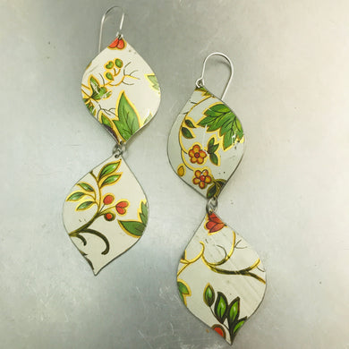 Tiny Blossoms & Green Leaves Zero Waste Tin Earrings