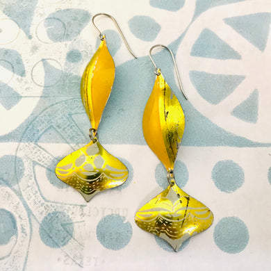 Orange and Gold Rex Ray Zero Waste Tin Earrings