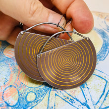 Load image into Gallery viewer, Espresso &amp; Copper Concentric Circles Recycled Tin Earrings