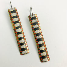 Load image into Gallery viewer, Vintage Black &amp; White Capsule Pattern Recycled Tin Earrings