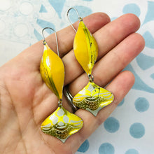 Load image into Gallery viewer, Orange and Gold Rex Ray Zero Waste Tin Earrings