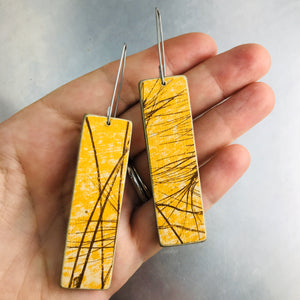 Wheat on Goldenrod Recycled Book Cover Earrings