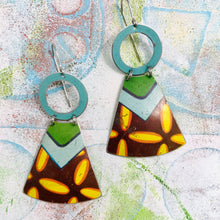 Load image into Gallery viewer, Bold Pattern Small Fans Tin Earrings