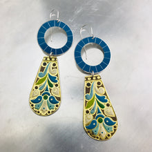 Load image into Gallery viewer, Loopy Vintage Arts and Craft Style Zero Waste Tin Earrings Ethical Jewelry