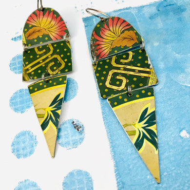 Golden Spirals Zero Waste Earrings