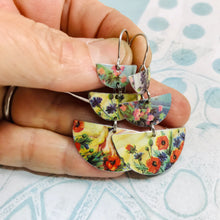 Load image into Gallery viewer, Lots of Little Flowers Stacked Half Moons Earrings