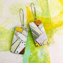 Load image into Gallery viewer, Mostly Snowy Tesserae Zero Waste Tin Earrings