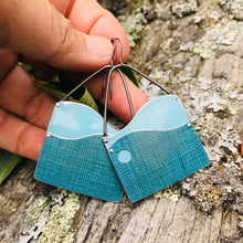 Load image into Gallery viewer, Wavescape Blues Upcycled Tin Earrings