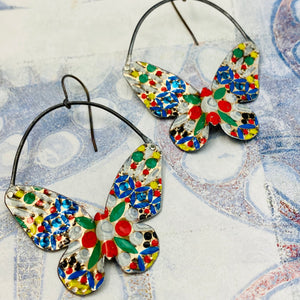 Mosaic Butterflies Upcycled Tin Earrings