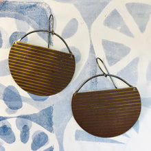 Load image into Gallery viewer, Espresso &amp; Copper Lines Recycled Tin Earrings