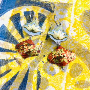 Golds & Red Rex Ray Zero Waste Tin Earrings