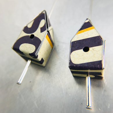 Big Typography Tiny Tin Birdhouse Earrings