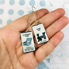 Load image into Gallery viewer, Monopoly Board Rectangle Recycled Tin Earrings