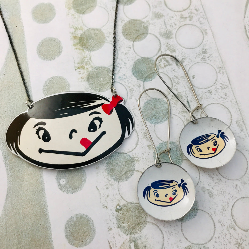 RESERVED Best Maid Pickle Gal Zero Waste Tin Necklace & Earrings