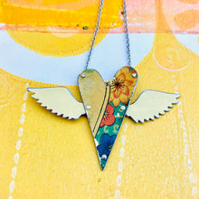 Load image into Gallery viewer, Flowery Sufi Heart Upcycled Tin Necklace