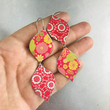 Load image into Gallery viewer, Mixed Pink Patterns Upcycled Tin Earrings