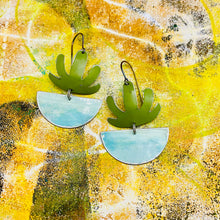 Load image into Gallery viewer, Mod Succulents Ocean Pot Upcycled Tin Earrings