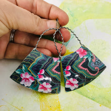 Load image into Gallery viewer, Teal Paisley Zero Waste Tin Earrings