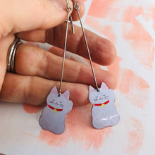Load image into Gallery viewer, Little Lucky Cats Upcycled Tin Earrings