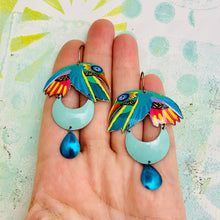 Load image into Gallery viewer, Senkoe Hummingbirds Upcycled Tin Earrings