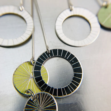 Starburst Rings in Mixed Neutrals Upcycled Tin Earrings