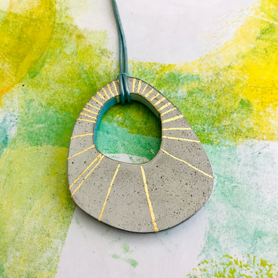 Window Sunshine Reversible Concrete & Tin Necklace