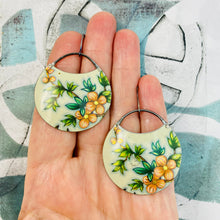 Load image into Gallery viewer, Pinky Orange Blossoms Upcycled Circle Earrings