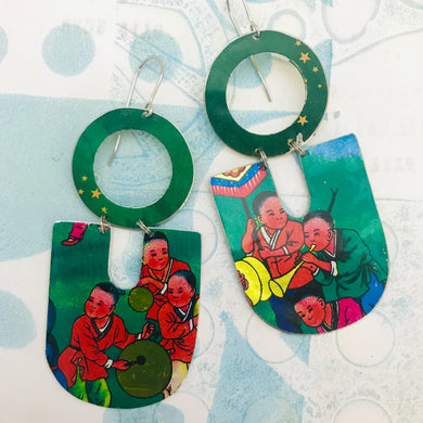 Festival Chunky Horseshoes Zero Waste Tin Earrings