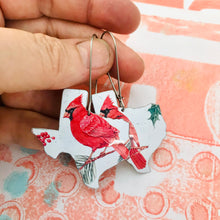 Load image into Gallery viewer, Cardinals Texas Upcycled Tin Earrings