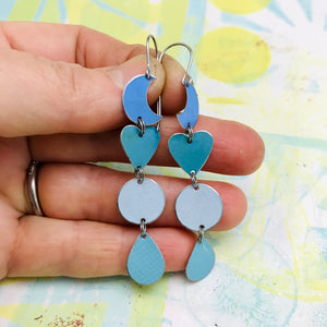 Mixed Blues Lucky Charms Zero Waste Tin Earrings