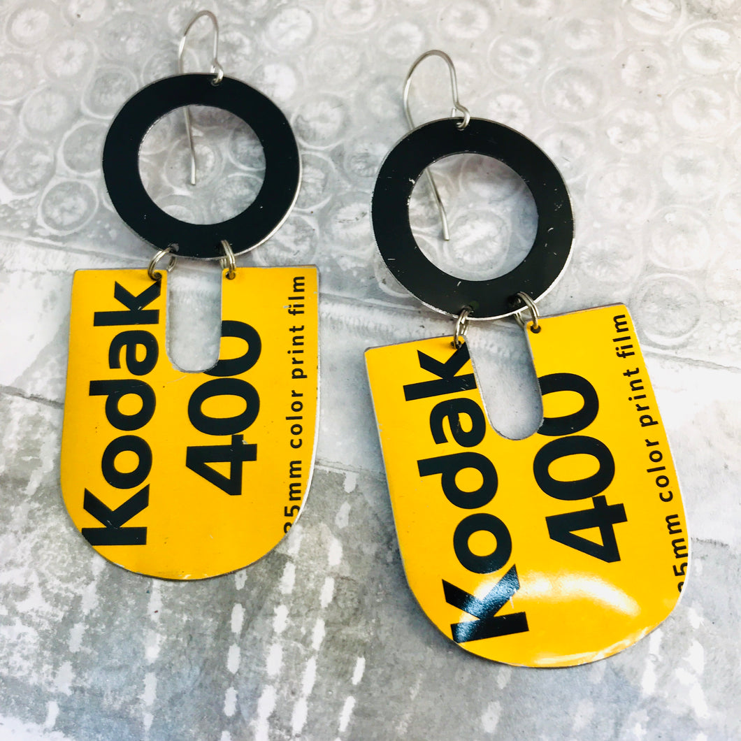 Kodak 400 Chunky Horseshoes Zero Waste Tin Earrings