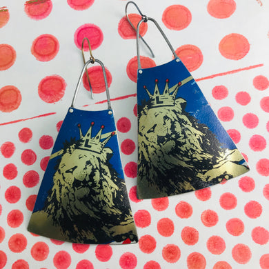 Lion King Zero Waste Tin Long Fans Earrings