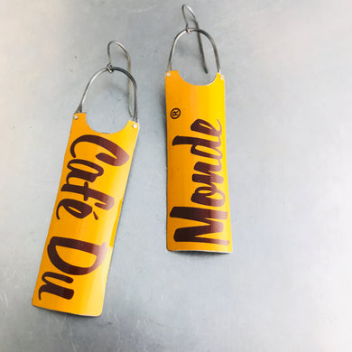 Cafe du Monde Coffee Script Tin Earrings