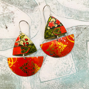 Scarlet and Golds Little Sailboats Tin Earrings