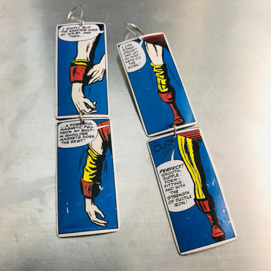 Iron Man Comics Narrow Rectangle Tin Earrings