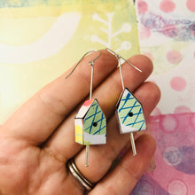Load image into Gallery viewer, Pineapple Tiny Tin Birdhouse Earrings