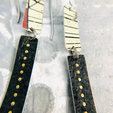 Load image into Gallery viewer, Copper Dotted Midnight Recycled Tin Earrings