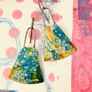 Forget Me Nots Small Fans Zero Waste Tin Earrings