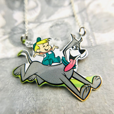 Jetsons Elroy and Astro Recycled Tin Necklace