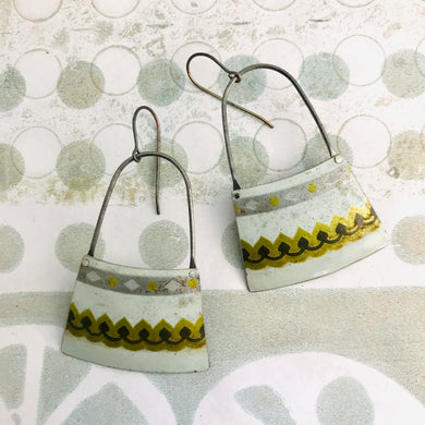 Golden Edge on White Zero Waste Tin Earrings