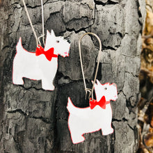 Load image into Gallery viewer, White Scottie Dogs Tin Earrings